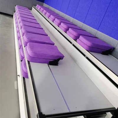 purple Floor Mounted Telescopic Seats Retractable Bleacher Seating System