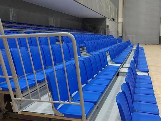 Manual or Power Operation Retractable Bleacher Seating with High Grade HDPE Seat and Optional Handrail