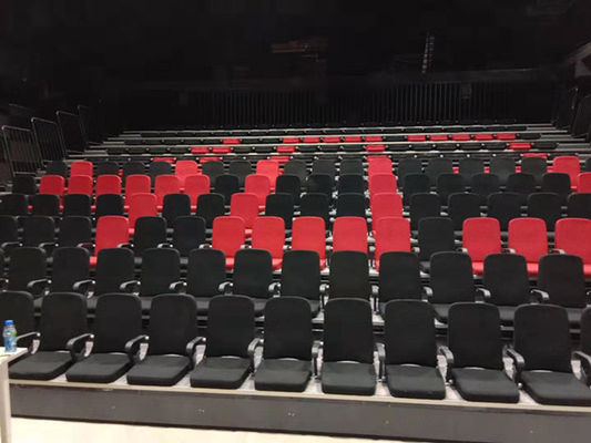 PU Armrest Plywood Chair Soft Cushion Retractable Indoor Bleachers For Auditorium