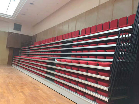 Customized Size Telescopic Bleacher Seating Motorized Bleachers 300mm Step Height