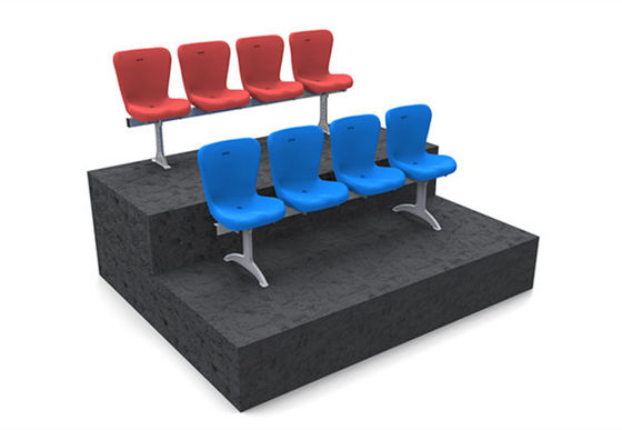 Multicolored Blow Molding HDPE High Back Stadium Seat / Football Bleacher Seat