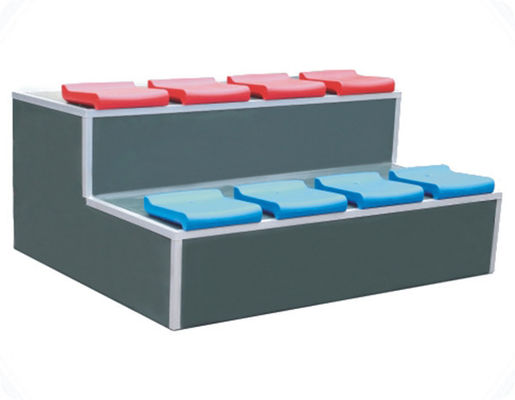 Flat Back HDPE 3rows Orange Stadium Seats Outdoor Bleacher Seating