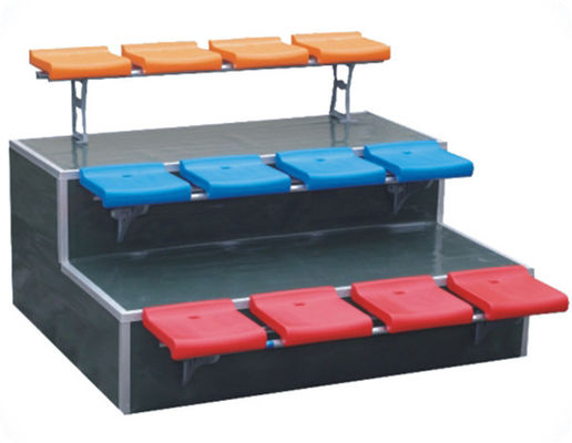 Flat Back HDPE 3rows Orange Stadium Seats Outdoor Bleacher Seating