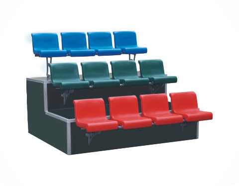 Choosable Color High Back HDPE Basketball Bleacher Seats / Plastic Gym Bleachers