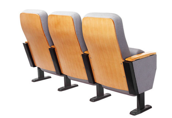 Grey Color Plywood Backrest Fireproof Folding Auditorium Chairs For Theater