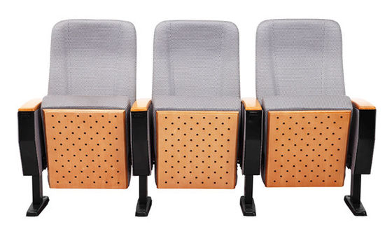 Grey Color Plywood Backrest Fireproof Folding Auditorium Chairs For Theater
