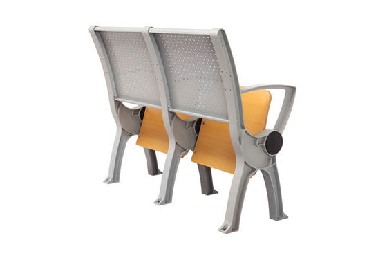 1.2mm Steel Back Aluminum Lecture Hall Chair With Desk