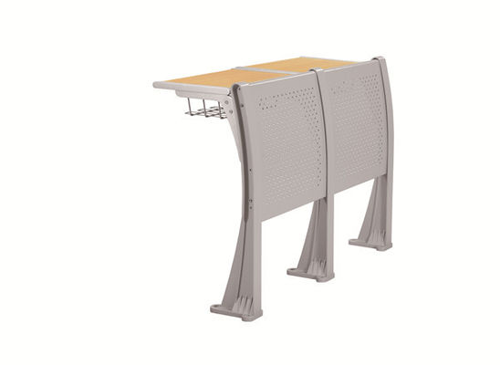 Grey Coating Lecture Hall Seating fireproof  Lecture Room Furniture With Fixed Table