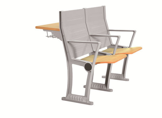 Grey Coating Lecture Hall Seating fireproof  Lecture Room Furniture With Fixed Table