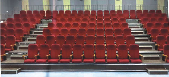 Plywood Backrest Electrical Telescopic Bleacher Seating With Arm