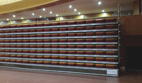 Rise Mounted Retractable Wood Bleachers / Conference Hall Telescopic Seating Systems
