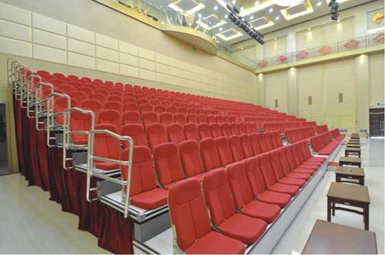 Manual Operation Foldable Telescopic Bleacher Seating Floor Mounted