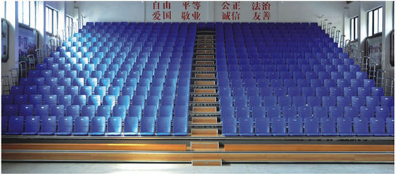 HDPE Chair Indoor Bleacher Seating / Telescopic Seating Systems 260mm Step Height