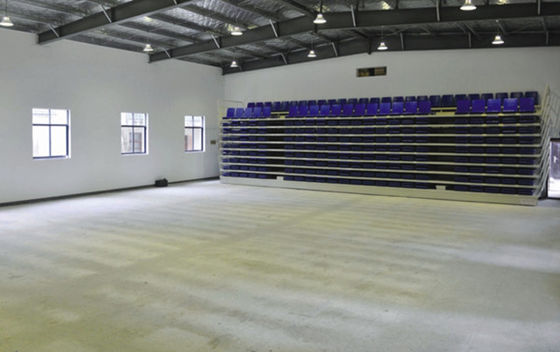 HDPE Chair Indoor Bleacher Seating / Telescopic Seating Systems 260mm Step Height