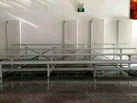 Silver color Tennis Court Portable Outdoor Bleachers 300mm Step Height