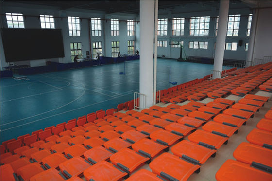 HDPE Chair Indoor Bleacher Seating / Telescopic Seating Systems 260mm Step Height