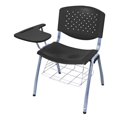 Portable Black PP Training Room Chairs With Book Net Carton Packing
