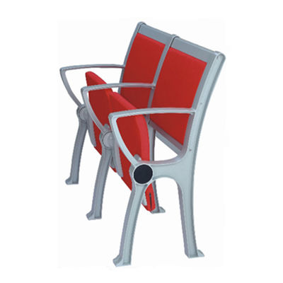 Soft Cushion Aluminum Leg Fireproof Lecture Hall Chair With Desk