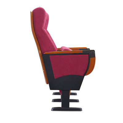 Steel Armrest Cloth Theater Seating / MDF Tablet Church Auditorium Seating