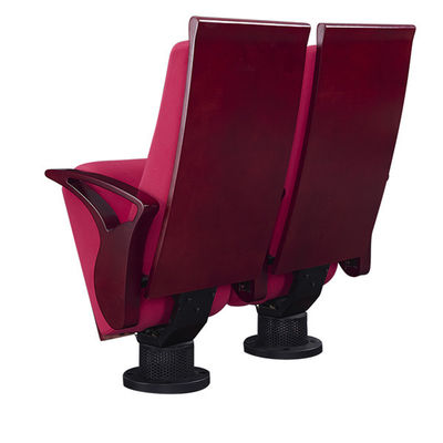 Steel Leg Base L1010cm VIP Folding Auditorium Chairs With Wooden Arc Arm