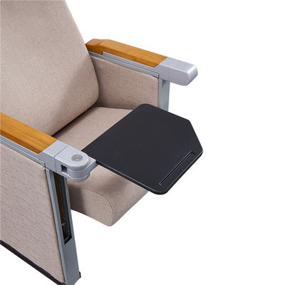 Fabric Side Panel Aluminum ISO14001 Folding Auditorium Chairs With Tablet