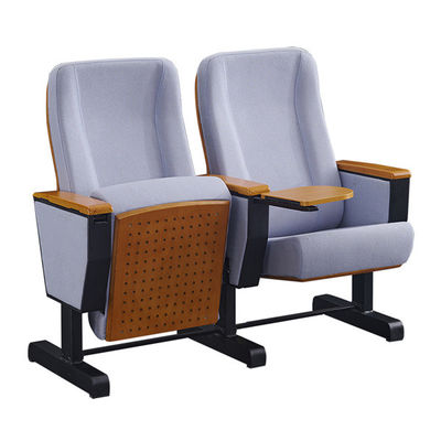 Grey Color Plywood Backrest Fireproof Folding Auditorium Chairs For Theater