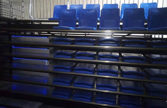 Indoor Foldable Chair Galvanized Retractable Bleacher Seating With LED