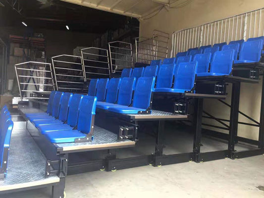 Indoor Foldable Chair Galvanized Retractable Bleacher Seating With LED