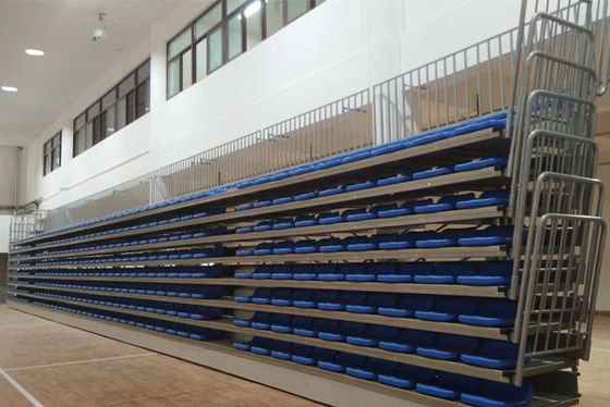 Multi Color Indoor School Bleachers / Telescopic Seats 280mm Row Height
