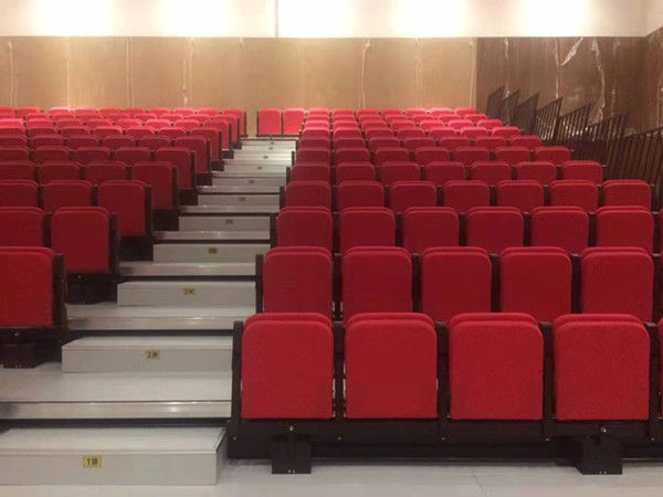 Customized Size Telescopic Bleacher Seating Motorized Bleachers 300mm Step Height