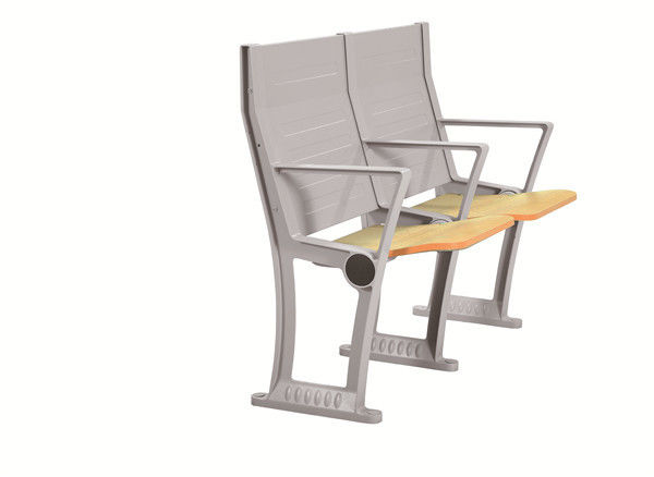 Grey Coating Lecture Hall Seating fireproof  Lecture Room Furniture With Fixed Table