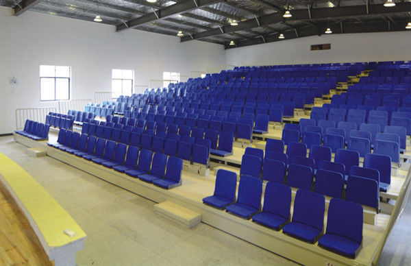 HDPE Chair Indoor Bleacher Seating / Telescopic Seating Systems 260mm Step Height