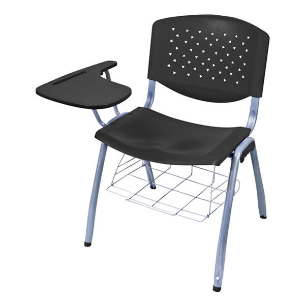 Portable Black PP Training Room Chairs With Book Net Carton Packing