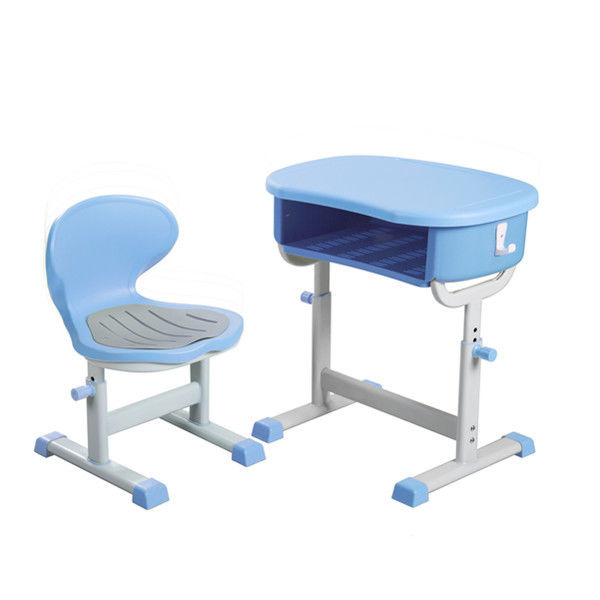 1.2mm Thick Adjustable Height Student Desk And Chair With Cushions