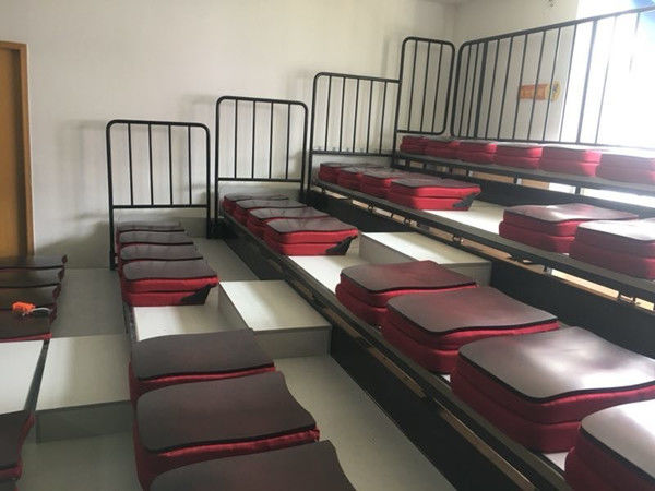 Fire Retardant Telescopic Bleacher Seating Floor Mounted Tribune Seating